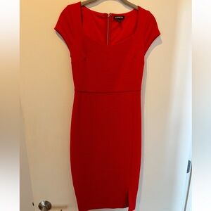 Midi red dress